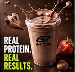Chocolate protein shake concept